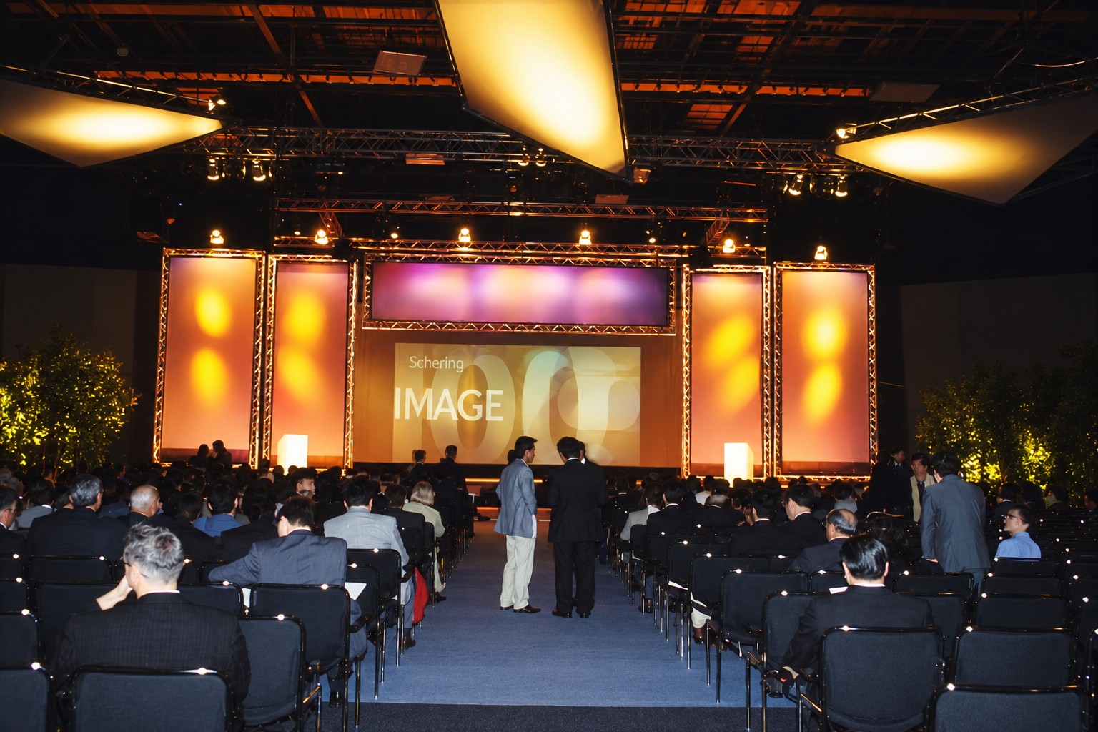 IMAGE 100 auditorium and projection stage at Schering's 1995 event in Studio Babelsberg